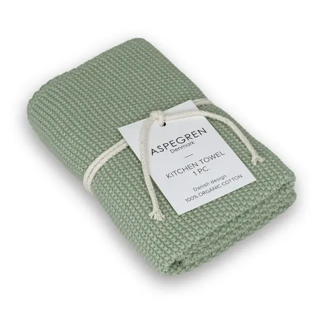Aspegren Denmark Solid kjøkkenhåndkle Tender Green 40x50 øko
