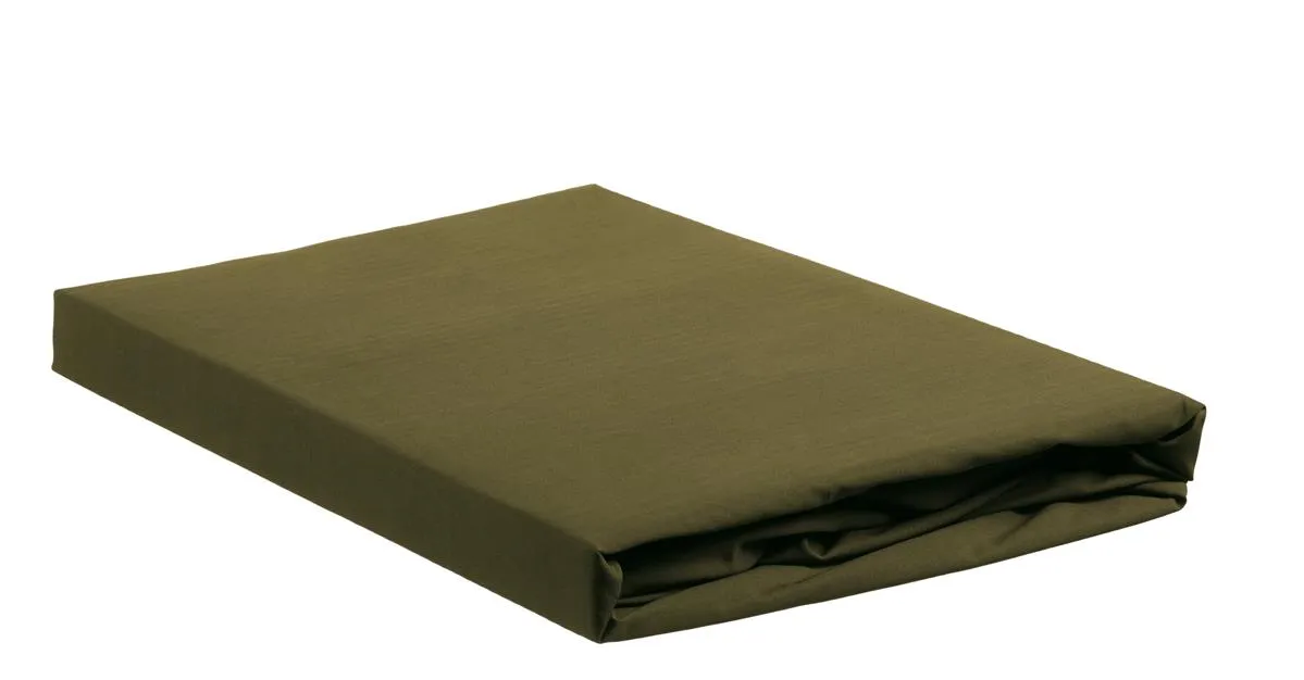 Ambiante Cotton Uni laken 140x200 cm olivengrønn bomull