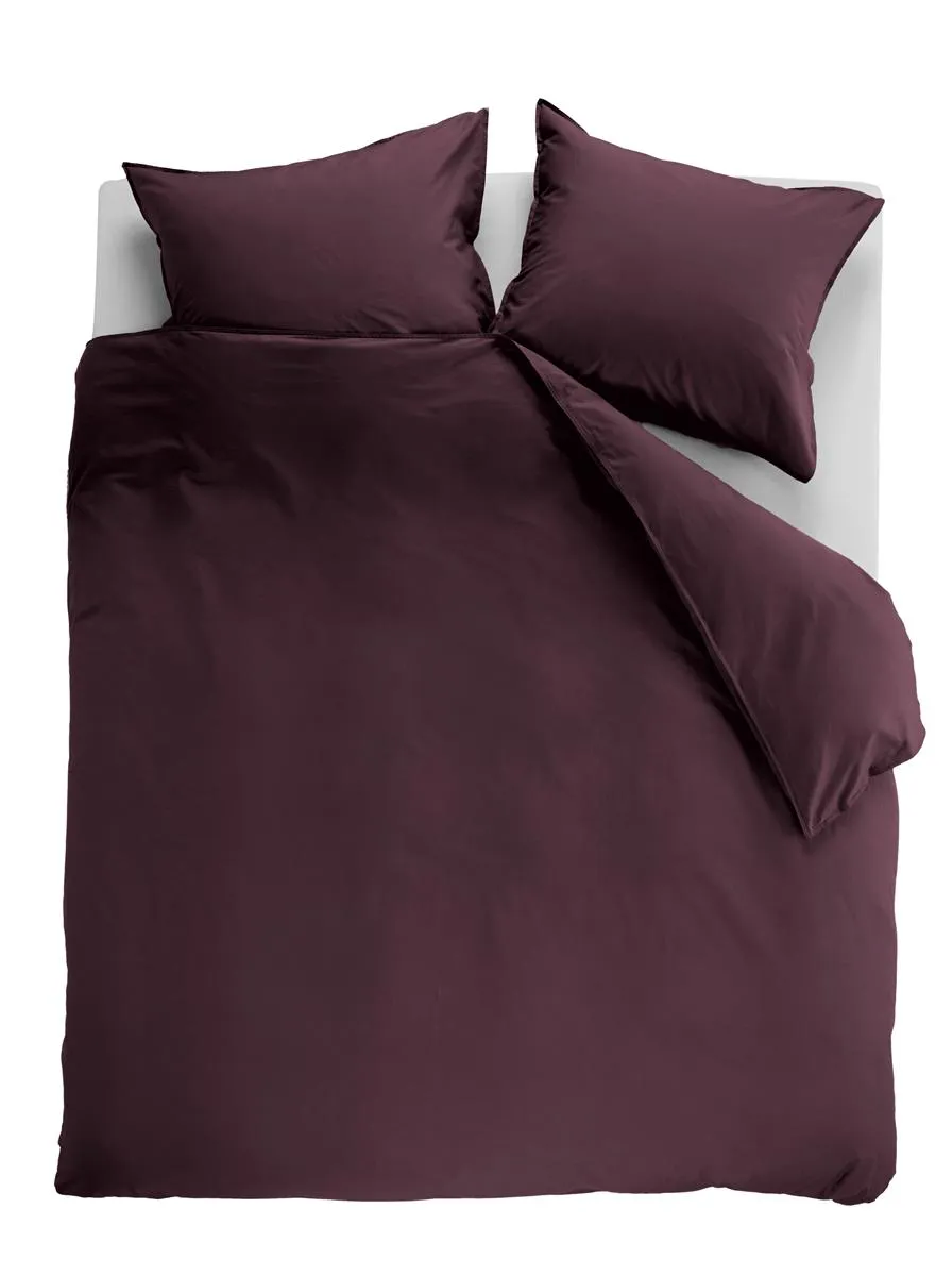 Ambiante Cotton Uni dynetrekk 140x200 mørkerød bomull