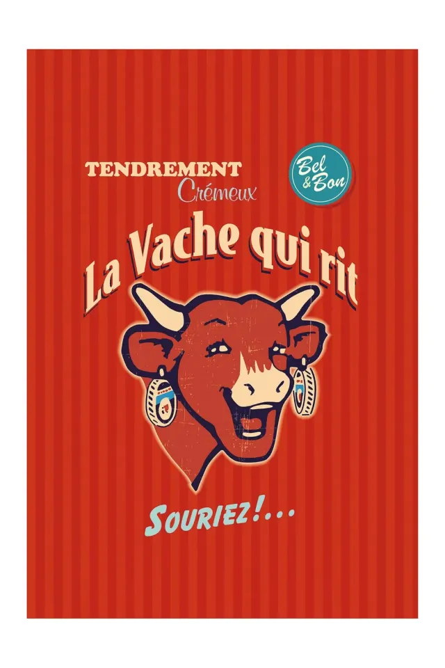 Coucke The Laughing Cow Retro kjøkkenhåndkle rødt 50x75