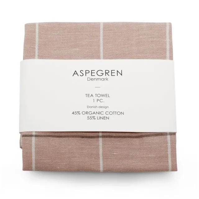 Aspegren Squares Latte viskestykke 50x70 linblanding