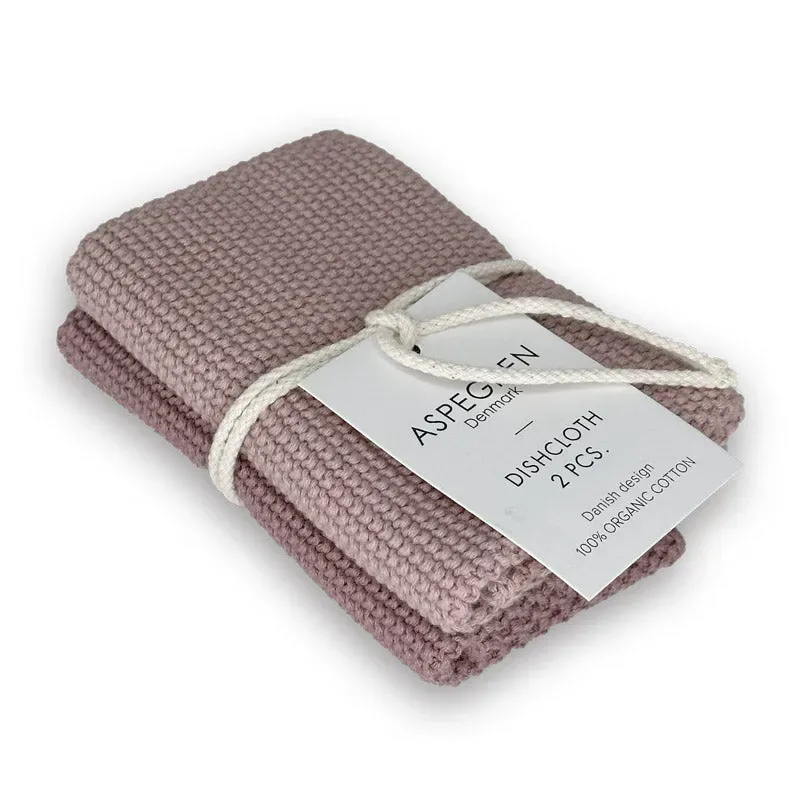 Aspegren Denmark Solid kluter 25x25 Mauve 2-pk bomull