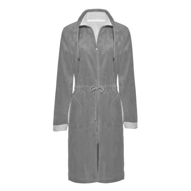 Vandyck Chicago kort badekåpe mole grey bambus dame
