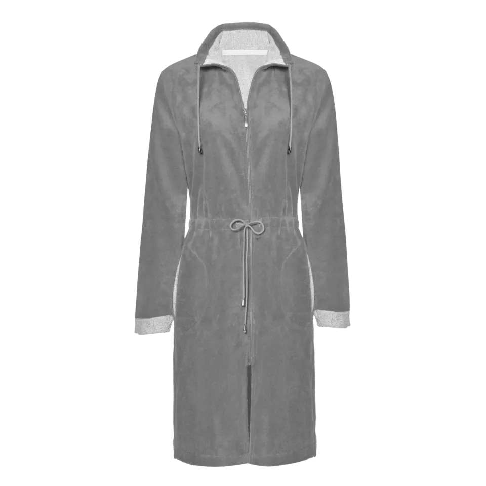 Vandyck Chicago kort badekåpe mole grey bambus dame