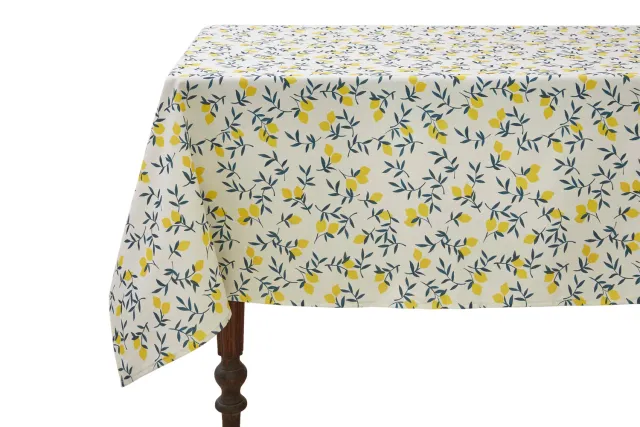 Coucke Lemon Zest bordduk gul 180x300 bomull lin