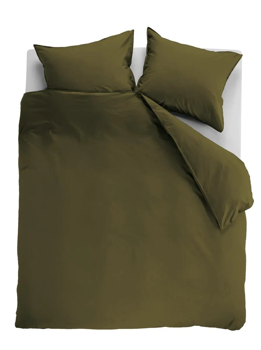 Ambiante Cotton Uni dynetrekk 140x200 olivengrønn bomull