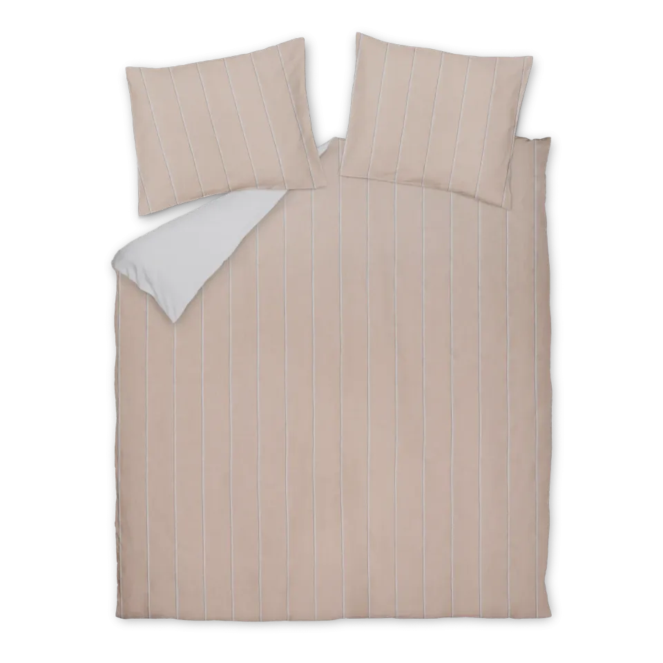 Vandyck Pure Linea dynetrekksett 140x200 blush striper hamp