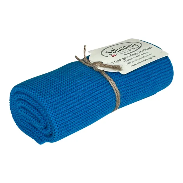 Solwang Design sterk blå håndkle strikket 1-pk