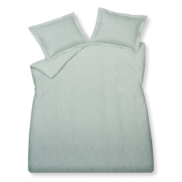 Vandyck Line Flower dynetrekksett pearl blue XL sateng