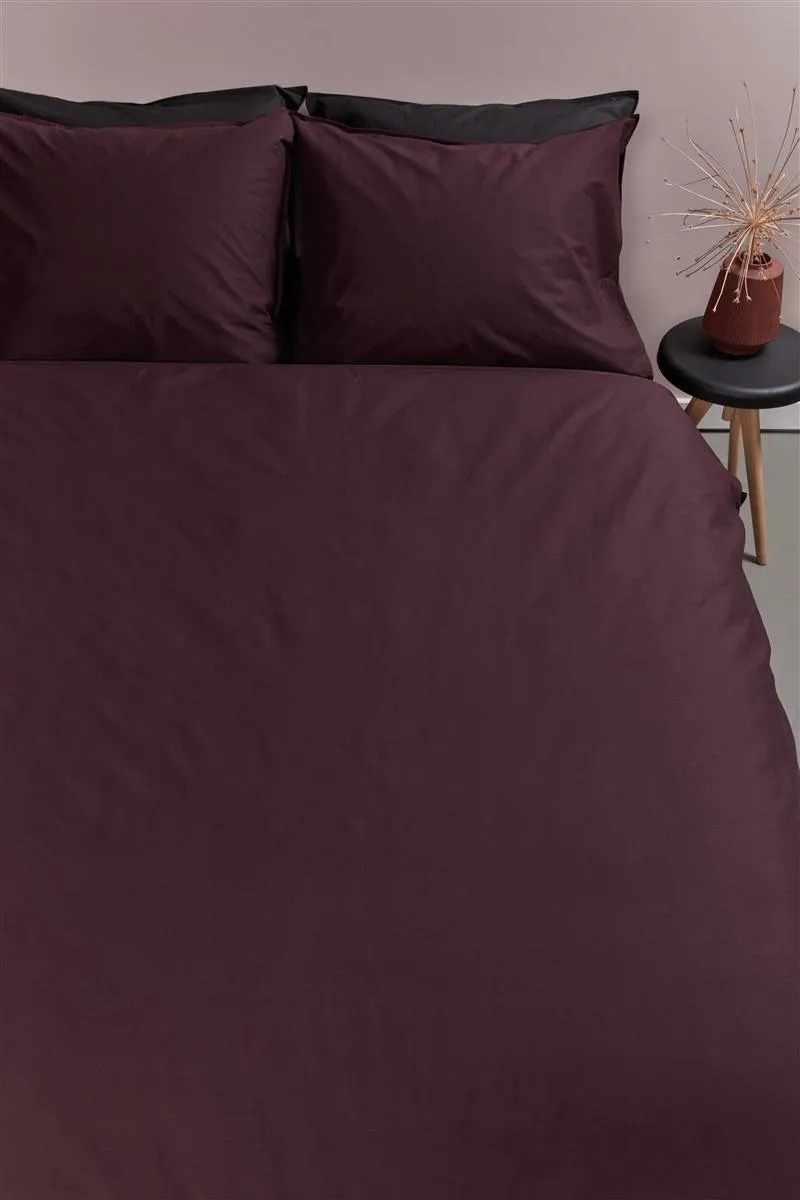 Ambiante Cotton Uni dynetrekk 140x200 mørkerød bomull