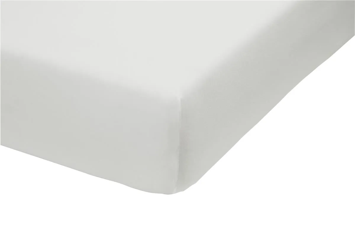 Ambiante Jersey laken 90x200 hvit bomullsstrikk