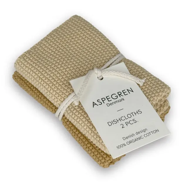 Aspegren Denmark Solid kluter Golden Straw 2-pak økologisk