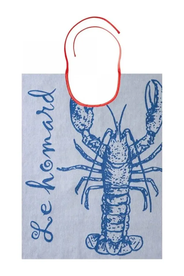 Coucke Lobster smekke 43x60 blå bomull hummer