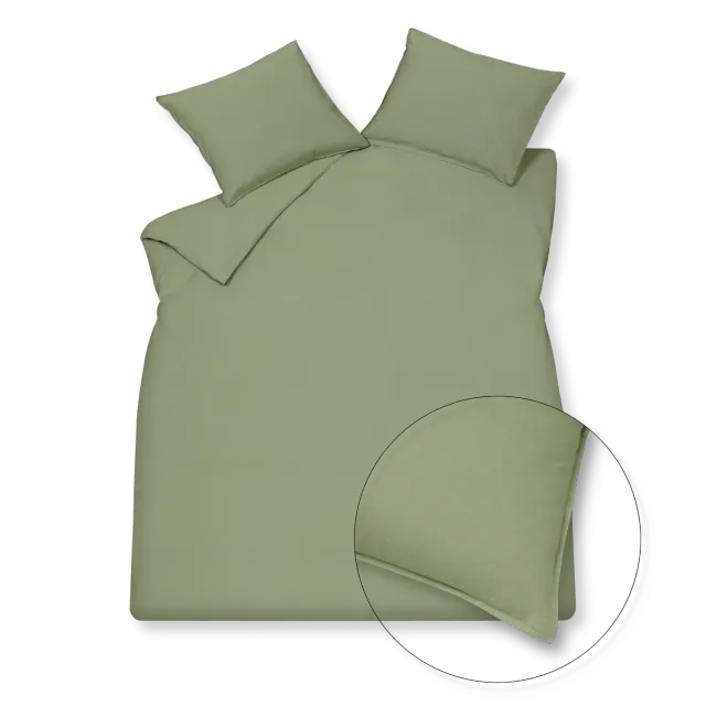 Vandyck Washed Cotton dynetrekksett 1-pers grønn smoke green