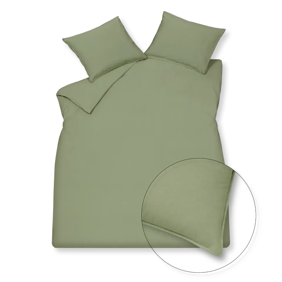 Vandyck Washed Cotton dynetrekksett 1-pers grønn smoke green