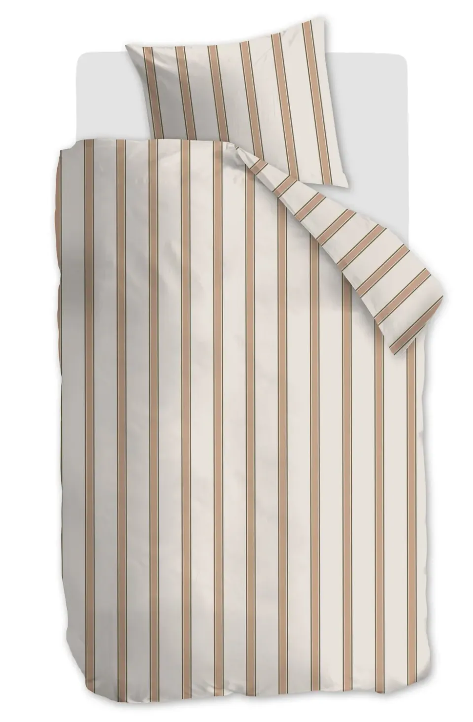vtwonen Fun Stripe dynetrekk 140x220 beige bomull