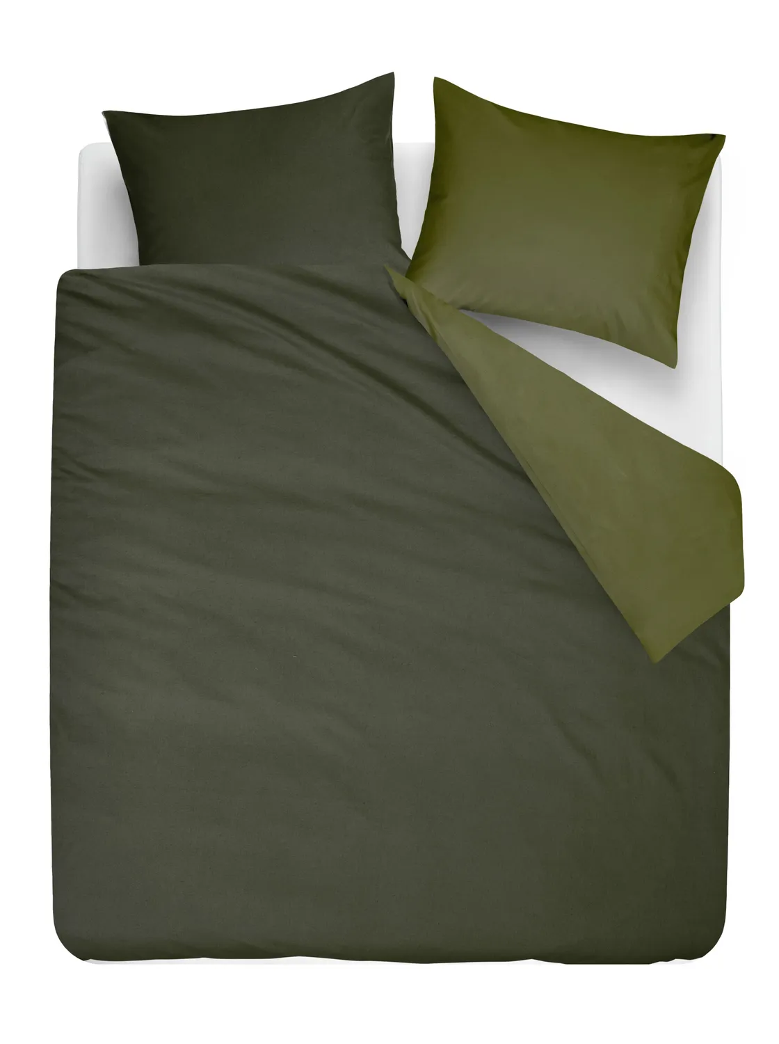 Beddinghouse Warm dynetrekksett grønn flanell