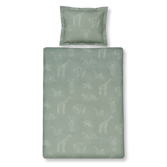Vandyck Safari Kids sengetøysett vintage green 120x150 bomull