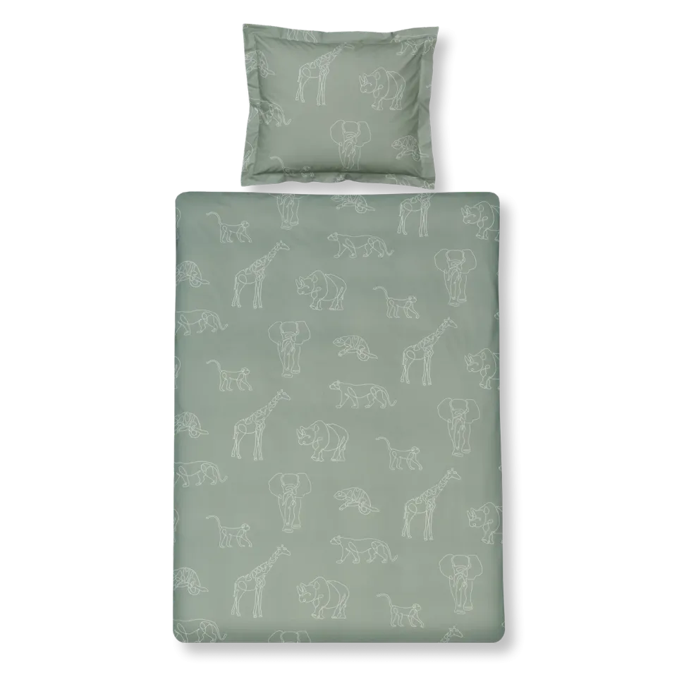 Vandyck Safari Kids sengetøysett vintage green 120x150 bomull