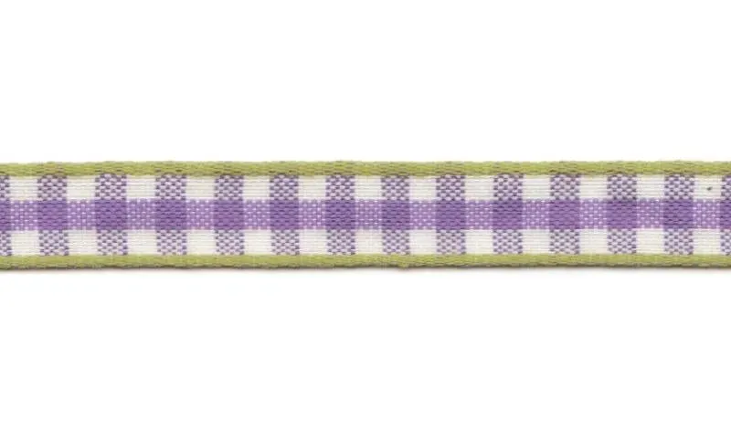 Aspegren Check pyntebånd lilla 1 cm x 3 m rutet
