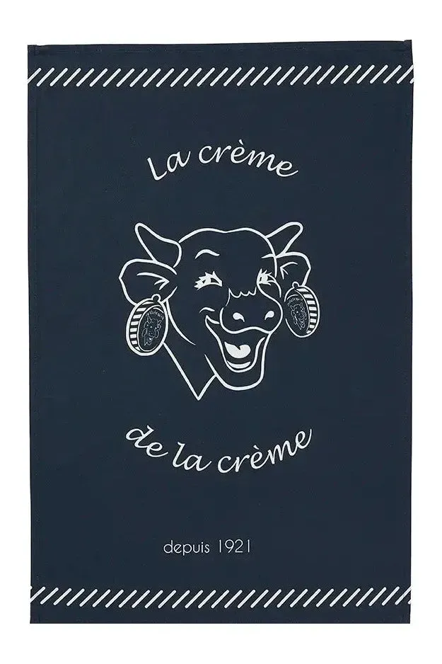 Coucke The Laughing Cow Cream of the Crop kjøkkenhåndkle mørkeblå 50x75 bomull