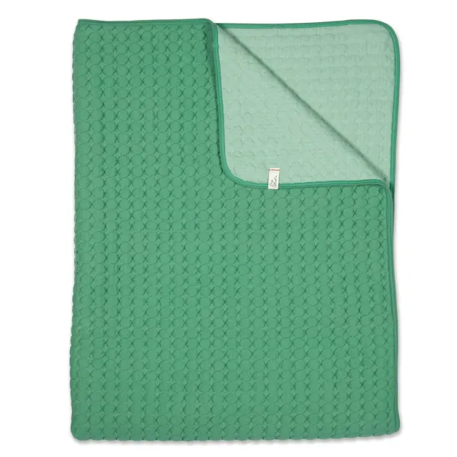 Pip Studio Fill in the dots sengeteppe 260x260 grønn prikket