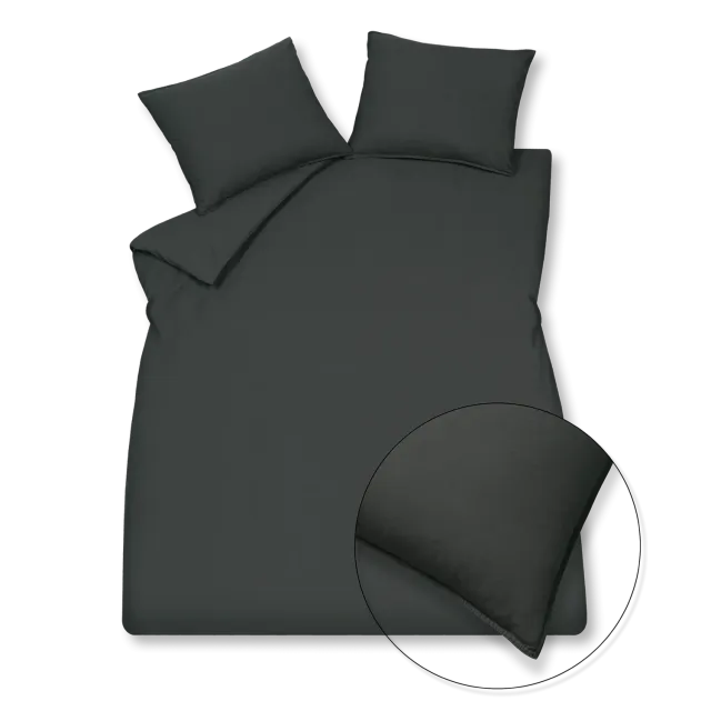 Washed Cotton dynetrekk off black 140x200 vasket