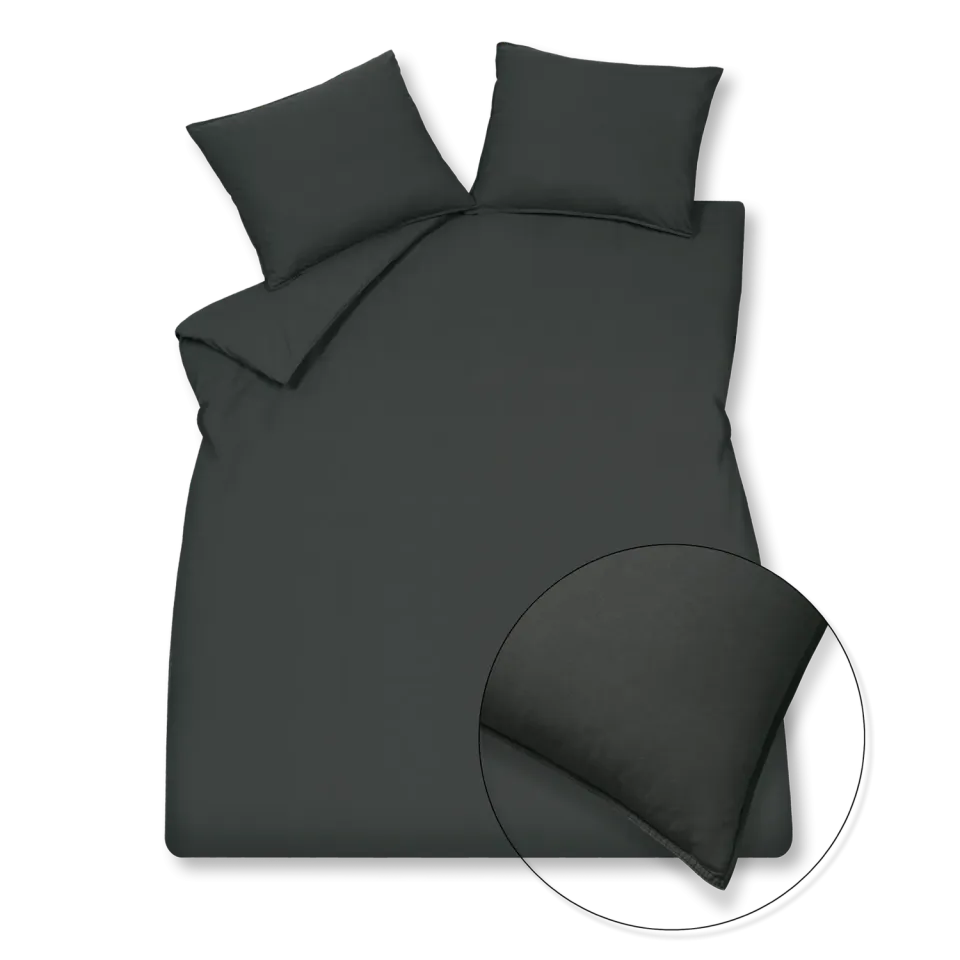 Washed Cotton dynetrekk off black 140x200 vasket