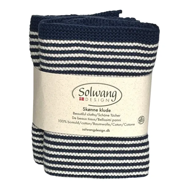 Solwang Design kjøkkenklut navy stripe 2 stk økologisk