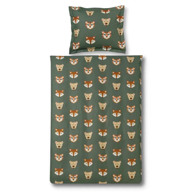 Vandyck Jungle Kids dynetrekksett 120x150 oliven barn