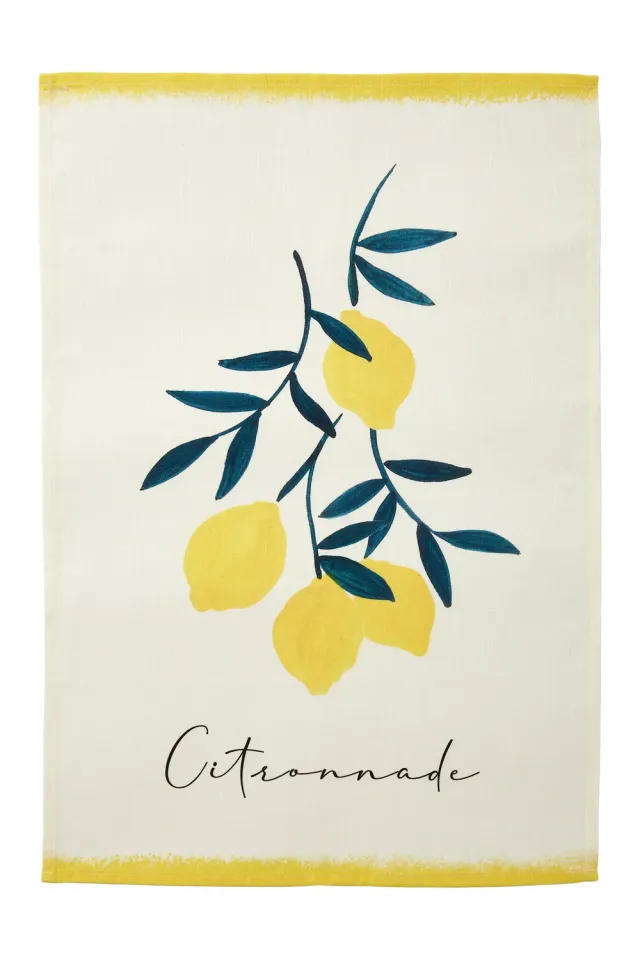Coucke Lemonade kjøkkenhåndkle 50x75 hvit bomull/lin