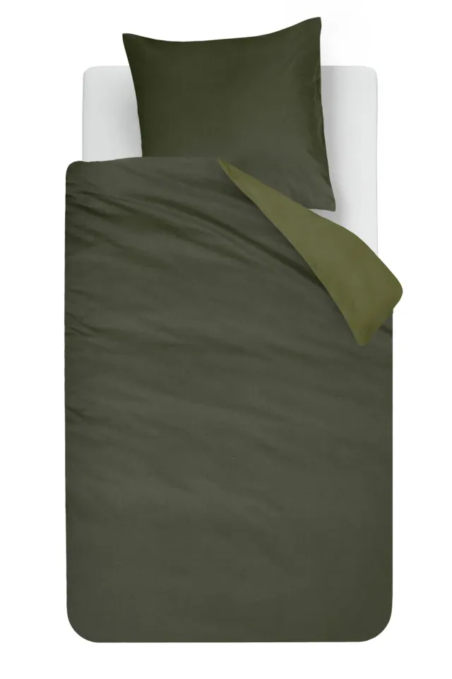 Beddinghouse Warm dynetrekksett grønn flanell