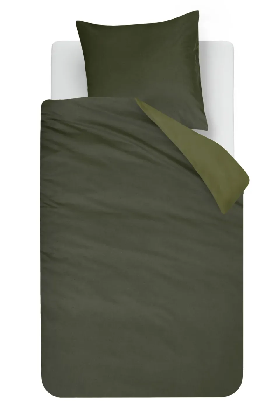 Beddinghouse Warm dynetrekksett grønn flanell