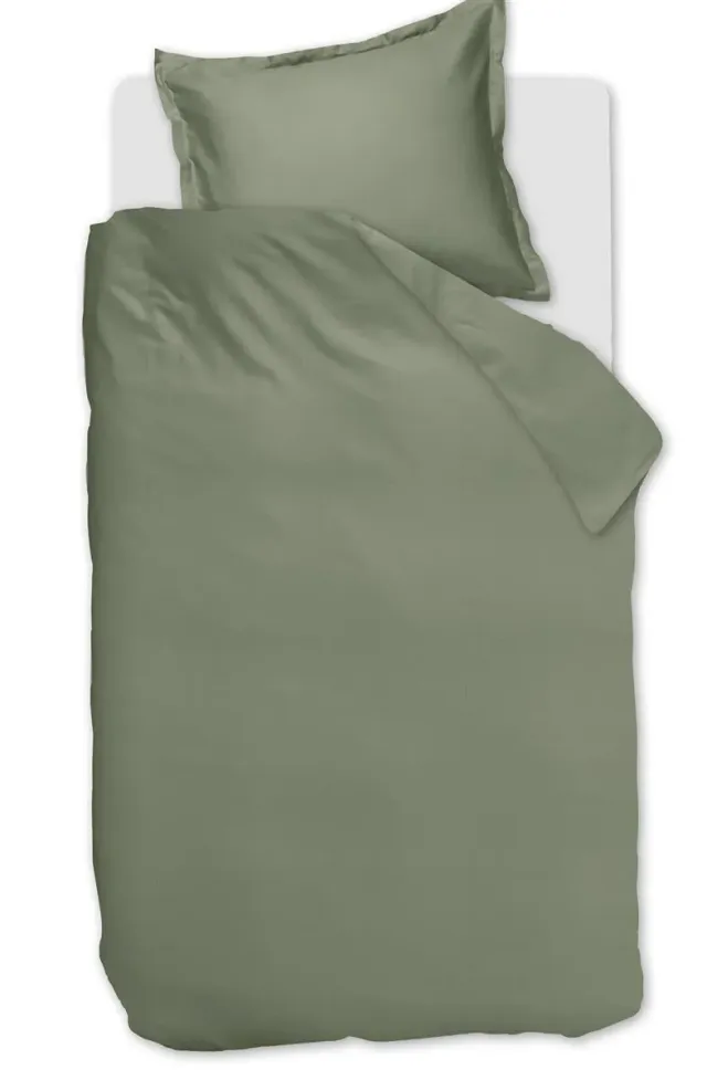 Ambiante Satin Uni dynetrekk 140x200 grønn glatt