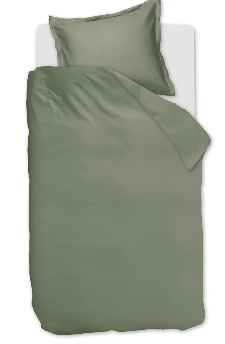 Ambiante Satin Uni dynetrekk 140x200 grønn glatt