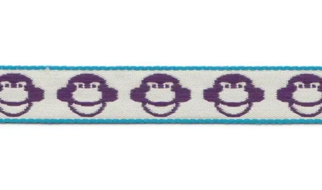 Aspegren Denmark Monkey pyntebånd lilla 1cm 3m bomull