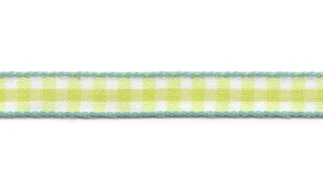 Aspegren Check Green pyntebånd 1 cm x 3 m bomull