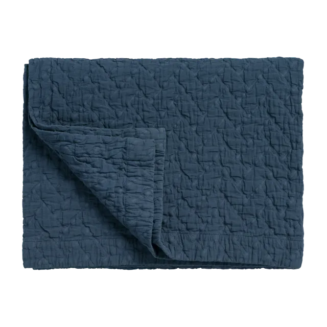 Vandyck Pure 10 sengeteppe blue ink 180x260 bomull