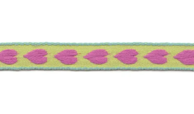 Aspegren Denmark Ribbon on Board Heart pyntebånd grønn 25 m bomull