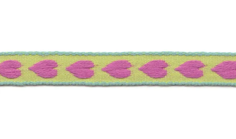 Aspegren Denmark Ribbon on Board Heart pyntebånd grønn 25 m bomull