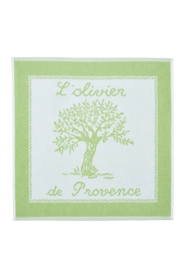 Coucke Olive Almond håndkle 50x50 olivengrønn bomull