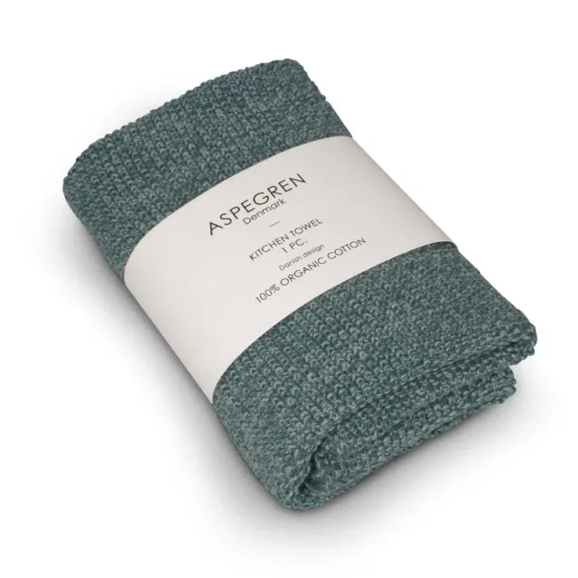 Aspegren Denmark Blend kjøkkenhåndkle Seagreen Dark 40x50 økologisk