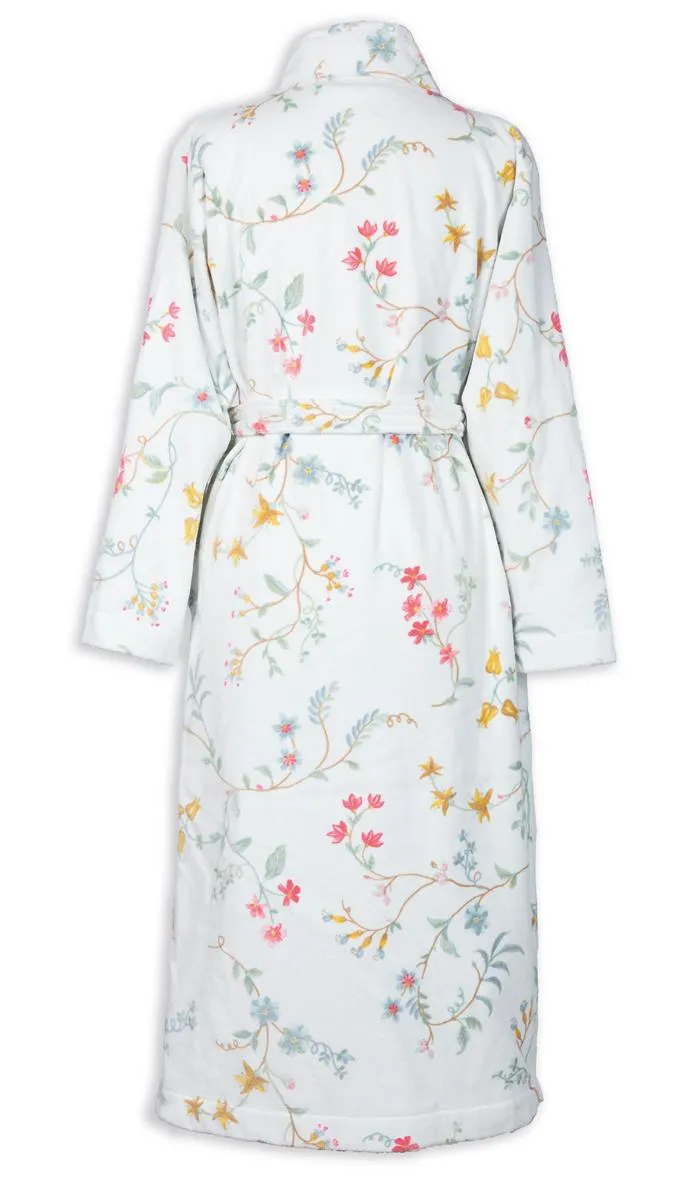 Pip Studio Les Fleurs badekåpe hvit blomster bomull