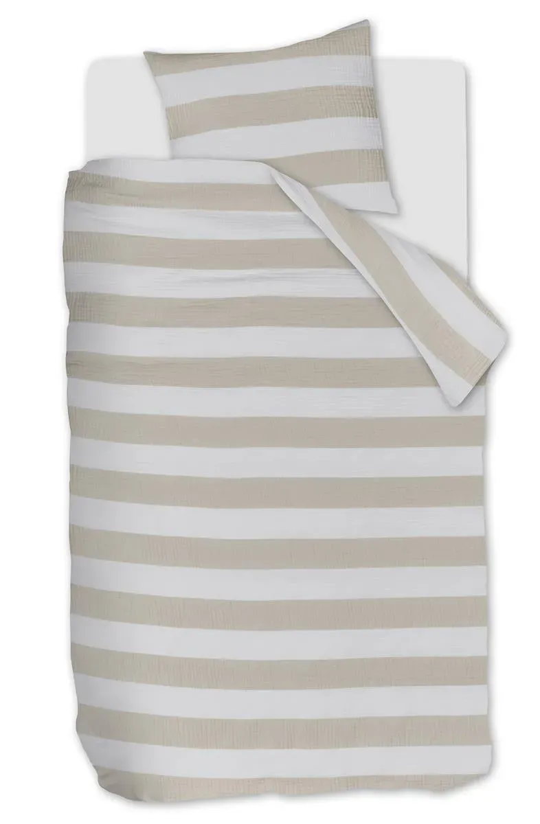 Rivièra Maison Striped dynetrekk 200x200/220 +2 putevar sand