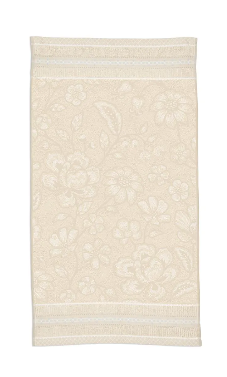 Pip Studio Jasmin Jacquard badehåndkle sand 70x140