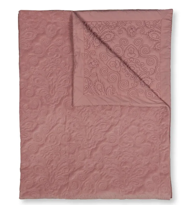 Pip Studio Quilty Pip sengeteppe 160x260 rosa fløyel