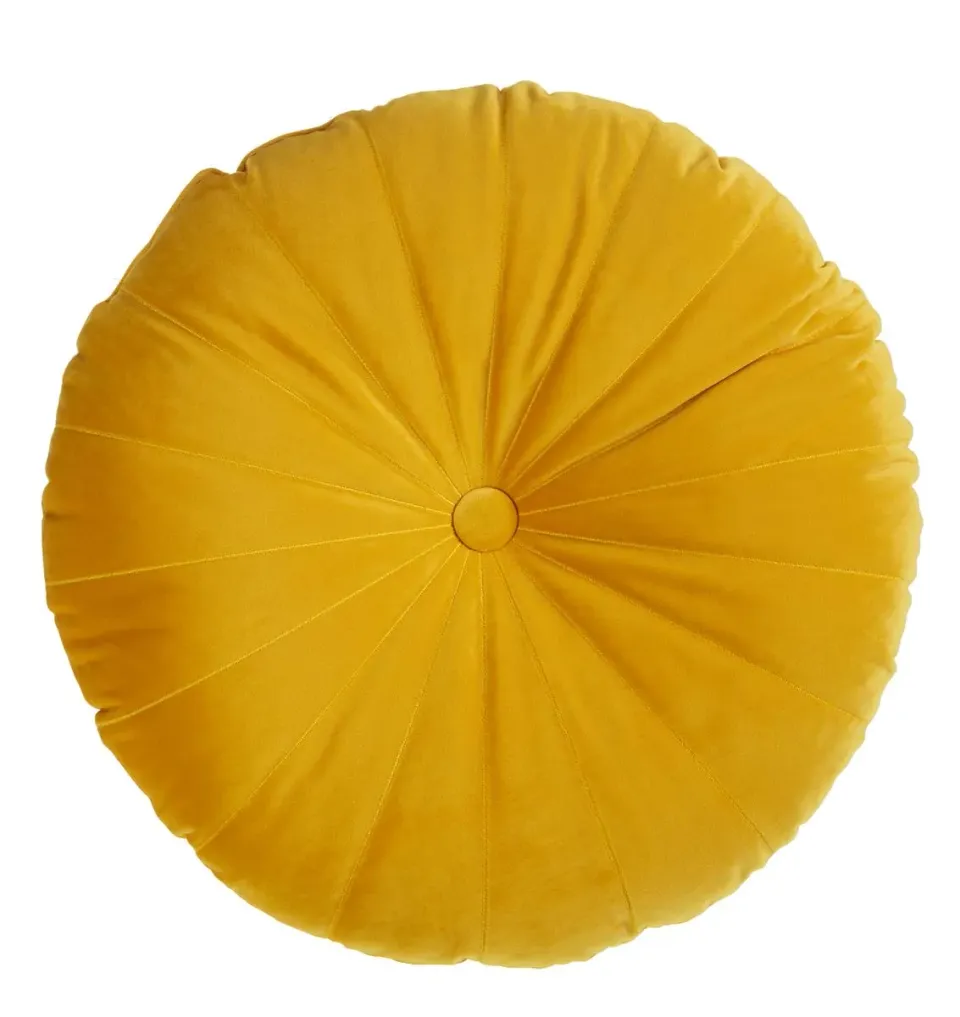 KAAT Amsterdam Mandarin pyntepute 40 cm gul fløyel