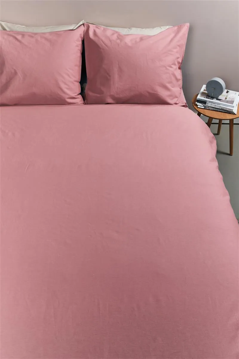 Ambiante Cotton Uni dynetrekk rosa 140x200 bomull 1 putevar