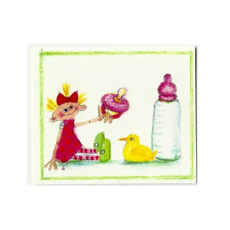 Aspegren Denmark minikort Girl with a Dummy 8x9 cm