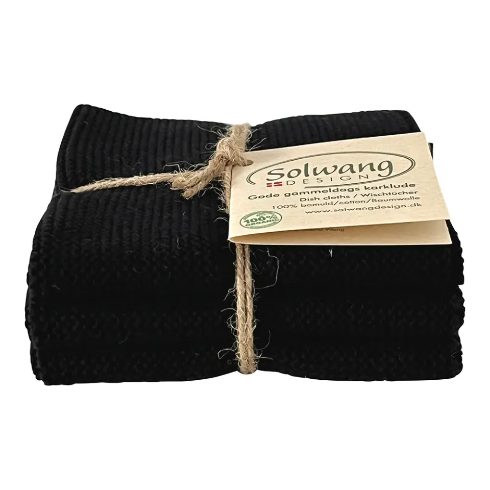 Solwang Design kluter Sort 3-pk økologisk bomull